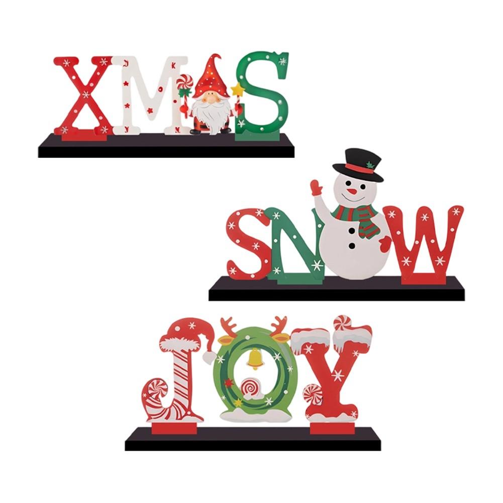 Drewniane Figurki Świąteczne 3 Sztuki do Dekoracji Stołu