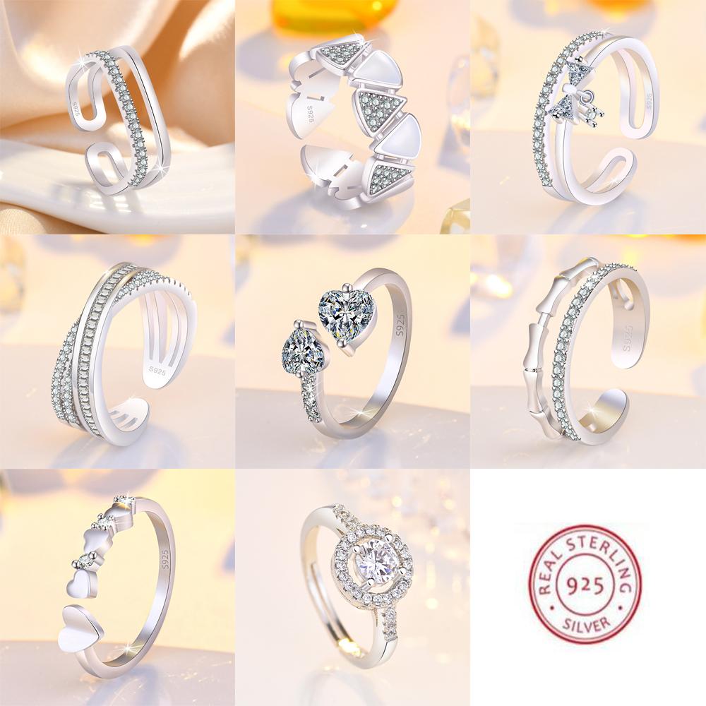 New 925 Silver Ring Heart Sparkle AAA Zircon High Quality For Women Rings Wedding Fine Jewelry Accessories Party Gift