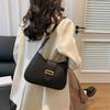 Vintage Women Leather Totes Bags with Gold Buckle Detail Adjustable Strap Minimalist Shoulder Purse for Women Work Underarm Bag