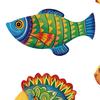 5Pcs Wooden Fish Wall Decor, Beach Nautical Coastal Theme Fish Wall Sculpture, Lake House Ocean Decor, Vintage Ornaments for Home Bathroom Bedroom