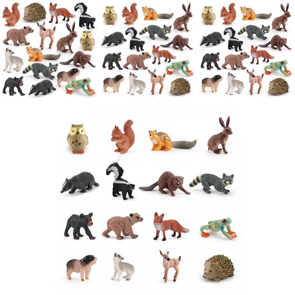 Forest Animal Pvc Miniature Models For Cake Decor And Nature Scene Figurines