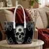Gothic Skull Print Tote Bag Large Capacity Daily Shoulder Handbag for Casual Use