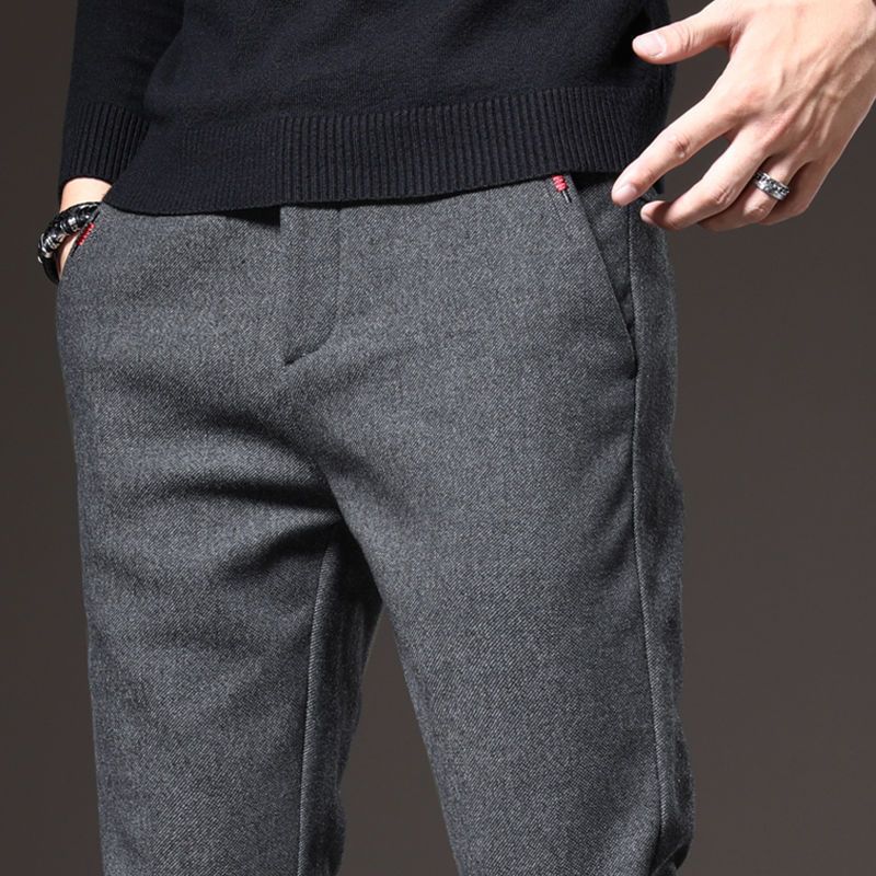 Herren Straight Leg Lange Alltagshose Lässig Gerade Slim Fit Schmales Bein Hose Stilvoller Herrenanzug Arbeit Mode Blau Grau Hose