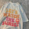 Let'S Watch The Sunset Printing Clothes Men Women Harajuku Summer Tshirt Cartoon Cotton T-Shirt Fashion Breathable Couple Tops