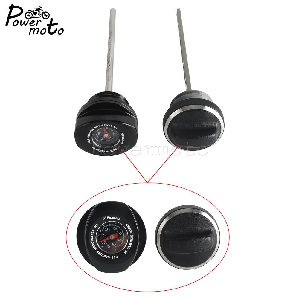 Motorcycle Engine Oil Dipstick W/ Plug Oil Temperature Gauges For Harley Touring Electra Glide FLH FLHFB FLHT P K KL CU 2017-24