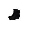 Special-shaped heel 5cm~ Skinny Korean and ankle boots Suede mid-heel elastic thin short boots Rear zipper square head short boots Women