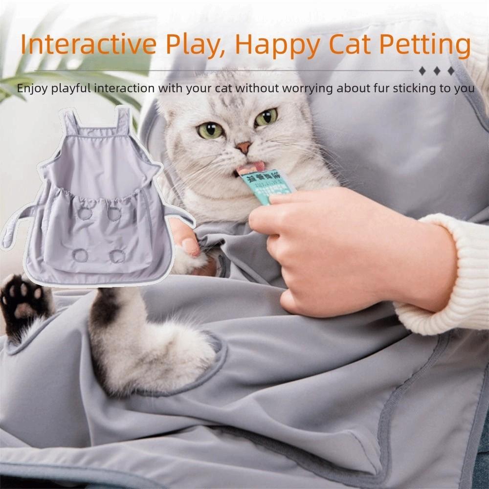 Elastic Pocket Pet Carrier Apron Adjustable Cat Holding Apron Pet Grooming Smock  Nail Trimming