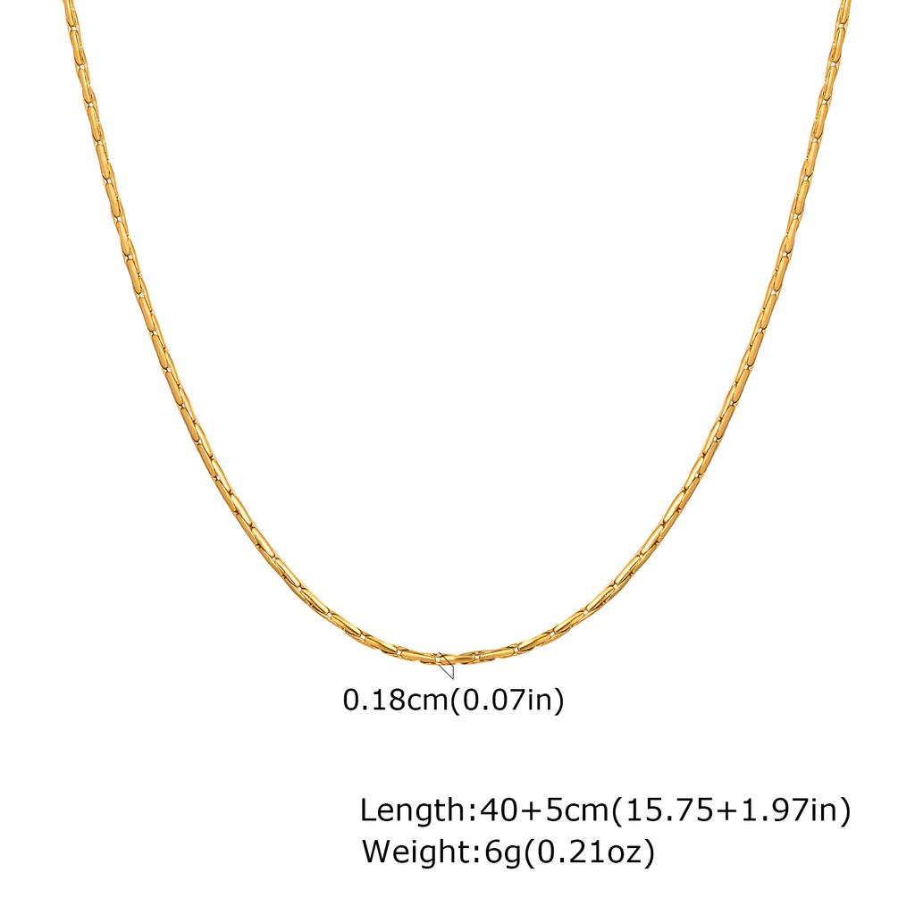 Women's Chain Necklace Waterproof Gold Plated Multi-style Single Bead Chain Layering Jewelry Stainless Steel Tarnish Free