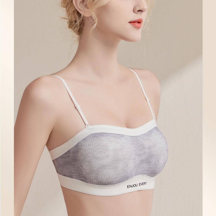 Bezszwowe Odpinane Ramiączka Antypoślizgowy Biustonosz Damski Przylegający Oddychający Zbierający Zapobiegający Opadaniu Miękki Podtrzymujący Bielizna