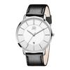Men's Ultra-Thin Casual Business Watch 6.5mm Quartz Movement 40mm Dial Genuine Leather Band Unisex