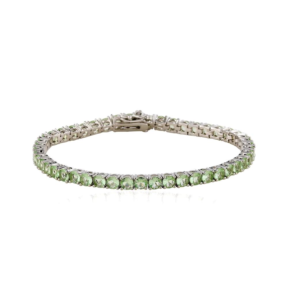 Bracciale Tennis Iced Out a Riga Singola con Zirconi Colorati in Ottone Placcato Rodio Gioielli di Moda per Donna Regalo