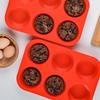 2.5 Inch Silicone Texas Muffin Pan 6 Cup Large Cupcake Pan  2 Pack Red  Silicone Mold Muffin Pan Molds