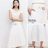 VEROMODA Pleated High-Waist A-Line Midi Skirt with Detachable Belt