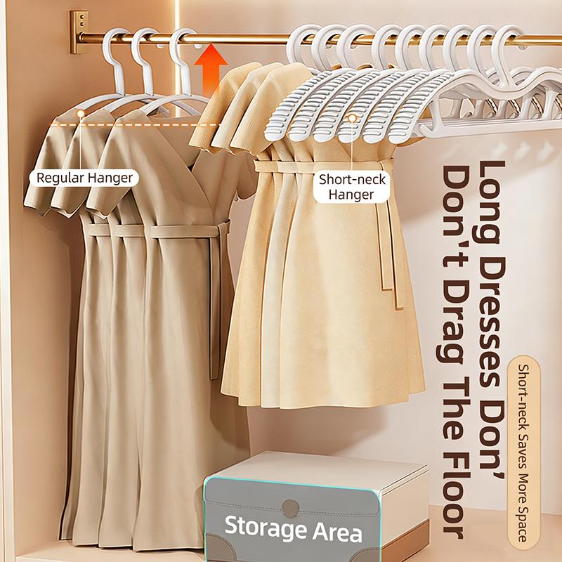 Wide Shoulder Clothes Hangers 10 Pack Non Slip Mark Free with Short Neck for Suit Shirts Coats Home Wardrobe Closet