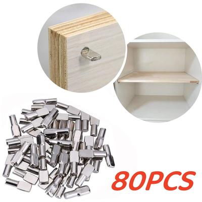20/80uds Clavijas de Soporte para Estantes Armario Closet Pines para Laminado Vidrio Pin Niquelado Soporte de Fijación Pin Soporte de Estante Herrajes para Muebles