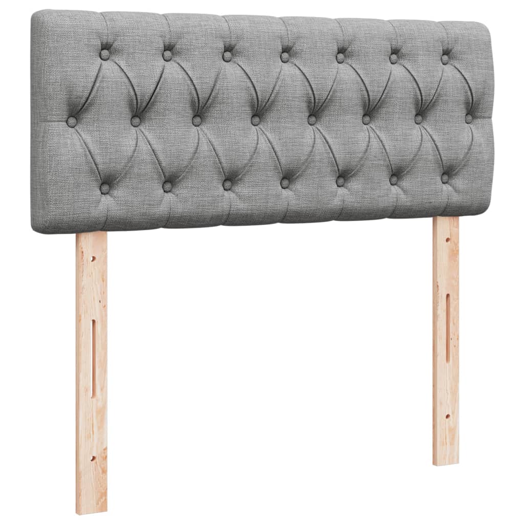 Box Spring Bed with Mattress Light Grey 120 x 190 cm Fabric