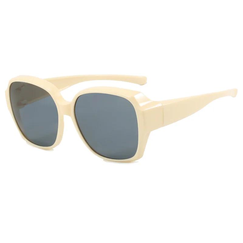 

Square Shades UV400 Goggles for Men Women Glasses Cover Driving Polarized Sunglasses Fit Over Glasses Wrap Around Sunglasses бежевый