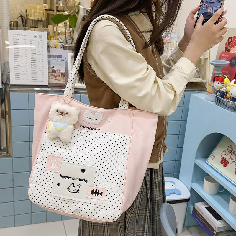 Polar Dot Shoulder Bag Women's Large Capacity Crossbody Bag Student Commuter Book Bag