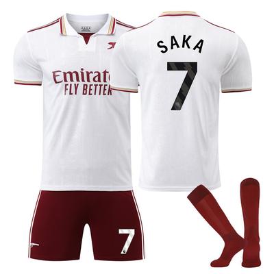 Tonåringar Barn Vuxna Eget Namn Fotbollströjor 25/26 Arsenal 2:a Bortaställ #7 SAKA Sport Träningströja Set med Strumpor