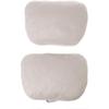 2pcs Car Headrest Maybach Design S Class Ultra Soft Pillow Suede Fabric for Mercedes-Benz 2919cm Back Cushion Accessories (Beige)
