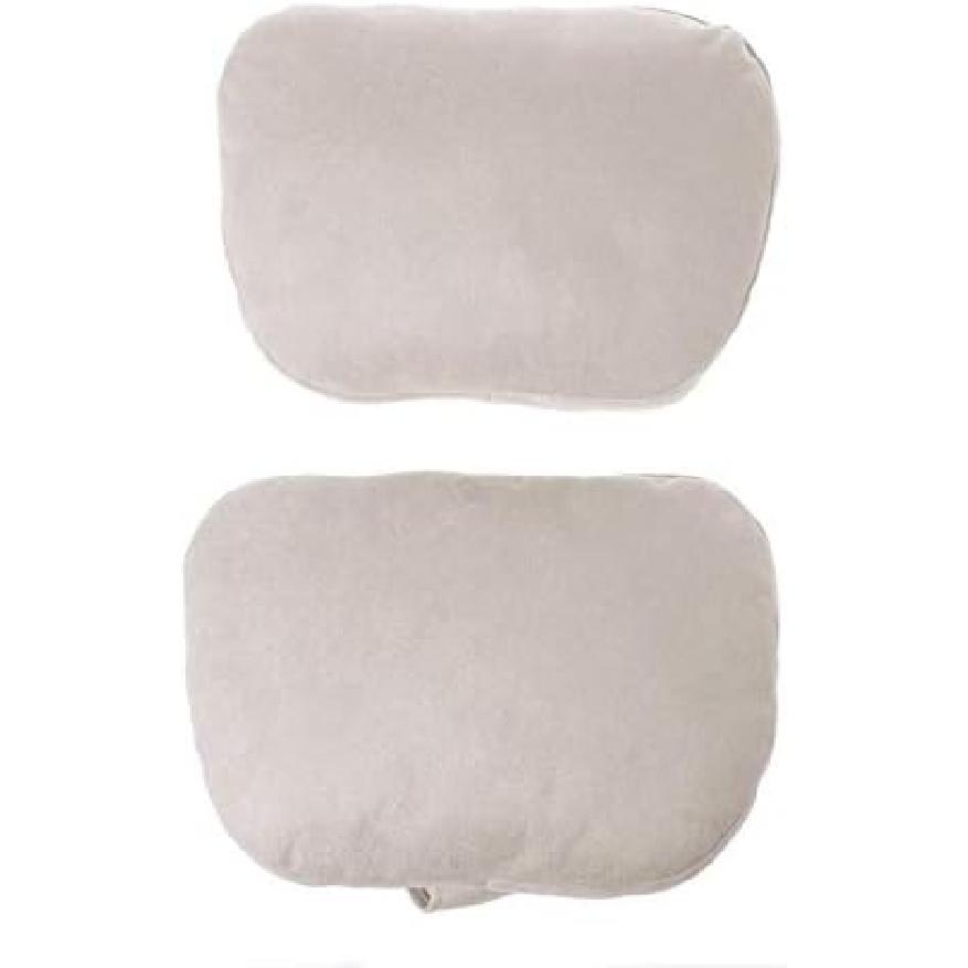 2pcs Car Headrest Maybach Design S Class Ultra Soft Pillow Suede Fabric for Mercedes-Benz 2919cm Back Cushion Accessories (Beige)