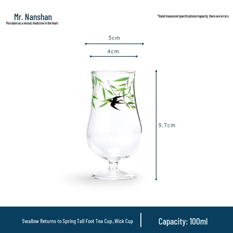 Nanshan Series High-Foot Borosilicate Glass Tea Tasting Cup