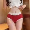 Culotte Triangle Sexy Dentelle Bordure Été Confortable Respirante Taille Moyenne pour Femmes Grande Taille