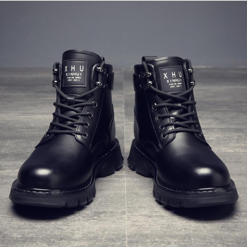 Módní kotníkové pánské motocyklové boty platformové boty mužské outdoorové vysoké pohodlné pracovní boty pánské boty voděodolné boty pro muže