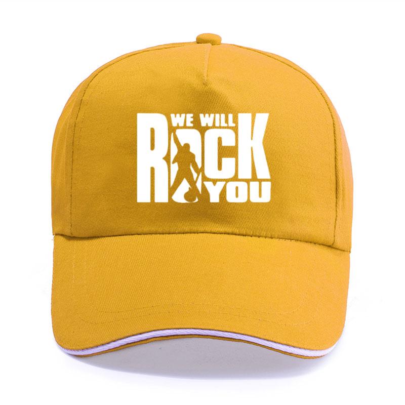 Cotton Trucker Caps We Will Rock You Print Baseball Cap Unisex Women Unisex Fashion Queen Rock Band Fans Rock Roll Hip Hop Hats