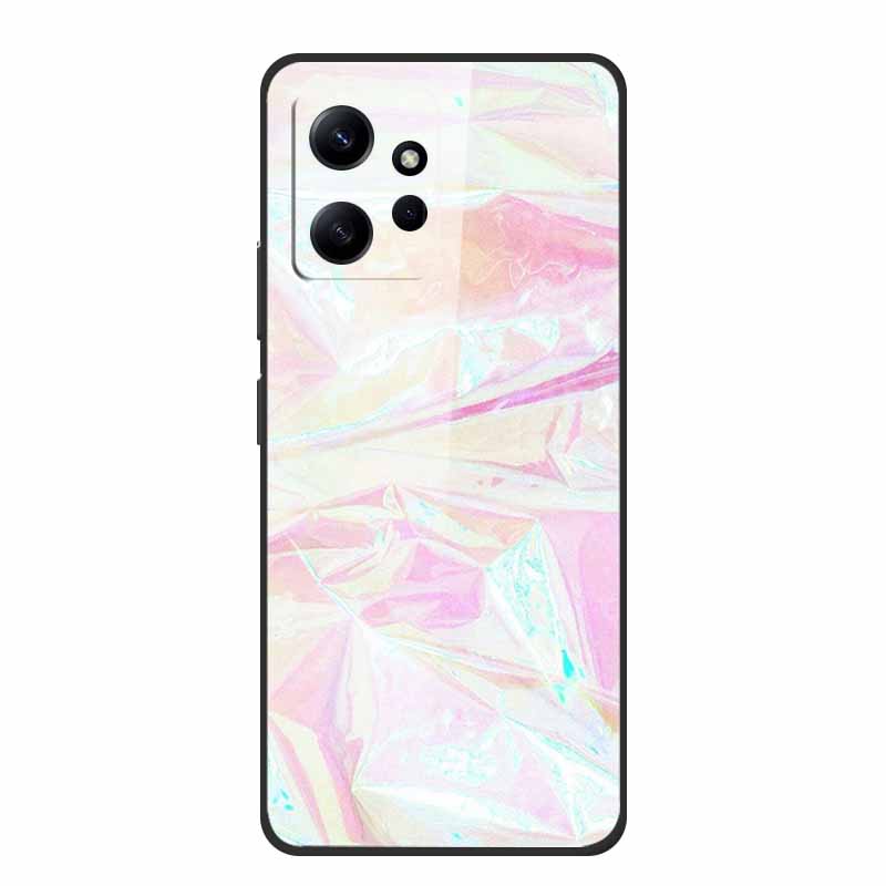 Marble For Redmi Note 12 4G Glass Case Tempered Back Cover Hard Cases For Xiaomi Redmi Note12 4G Protective Shell Colorful Capa