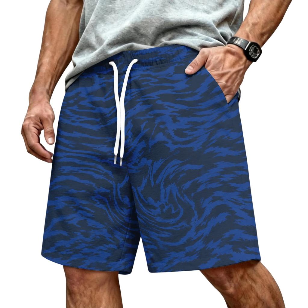 Herren Kordelzug Taille Lässige Sportshorts Entspannte Passform Atmungsaktives Gewebe Camouflage-Print Sportbekleidung für den täglichen Gebrauch