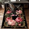 1PC Custom Name Floral Frame Butterflies Theme Floor Mat Ideal for Living Room, Game Rooms, Office, Bedroom Floor Mat Playful Design