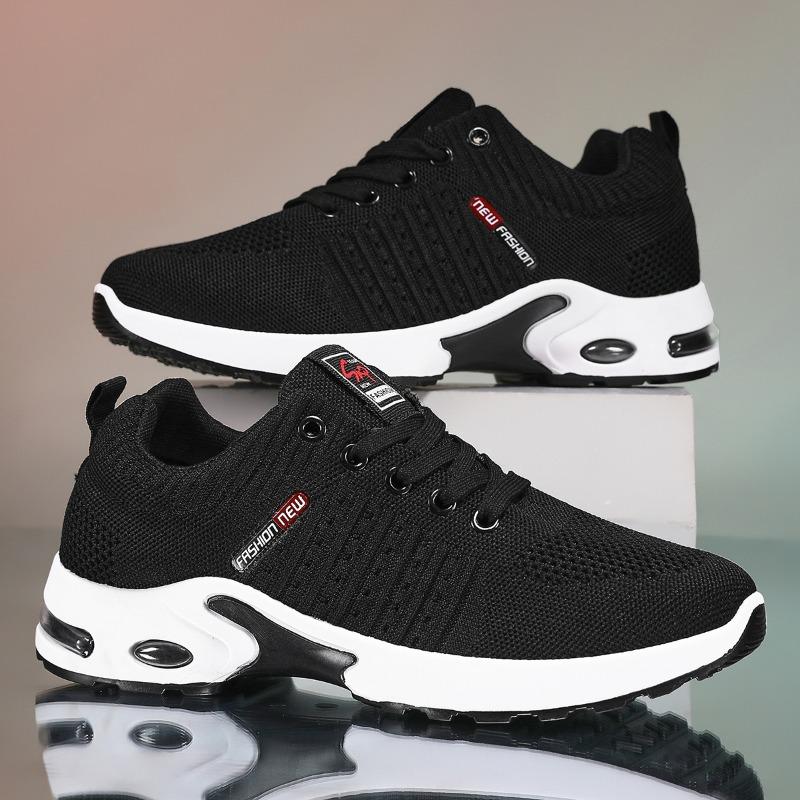 Buty Nowe męskie buty Latająca dzianina poduszka powietrzna buty na miękkiej podeszwie Trend modowy Oddychające codzienne sportowe buty męskie