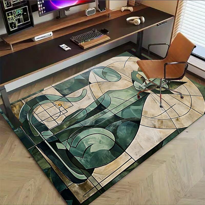 1PC cat mosaic Extra Large Non Slip Floor carpet, Office, family, Studio Large Area Rug Indoor Rugs, Bold Statement Piece