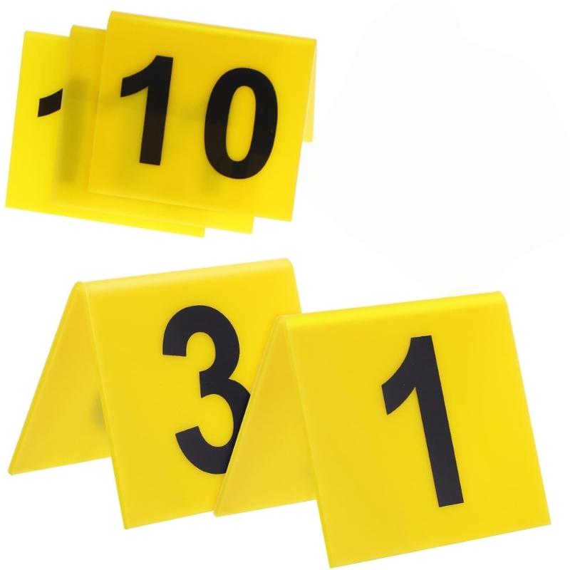 10Pieces Professional Crime Scene Markers Reusable Bright Yellow Labels Perfect for Training Simulations and Halloween Decors