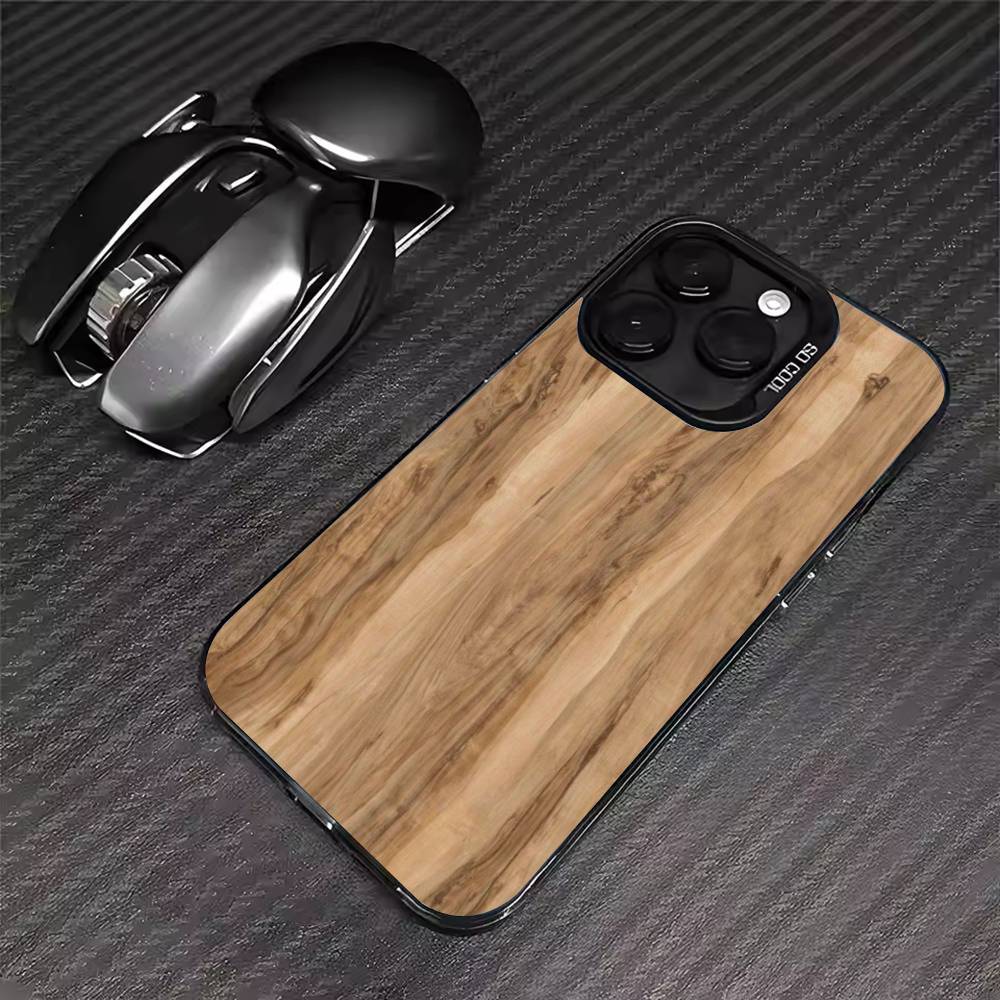 Natural Wood   Phone Case For iPhone 17 16 15 14 13 12 11 Pro Max XS Max 7 8 Plus Shockproof Silicone Matte Cover