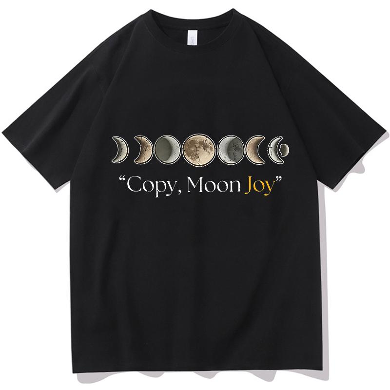 Copy Moon Joy Tshirt Funny Unisex Fashion TShirt Cotton Graphic Tees Casual Short Sleeve Aesthetic Printed Graphic Tees Clothes