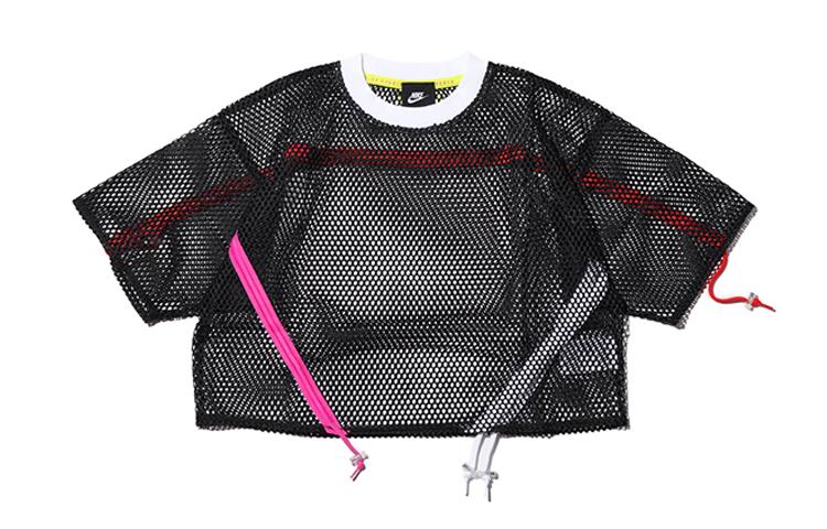 Nike Crop Tops Women s Crew Neck Moderate AR3034-010 L