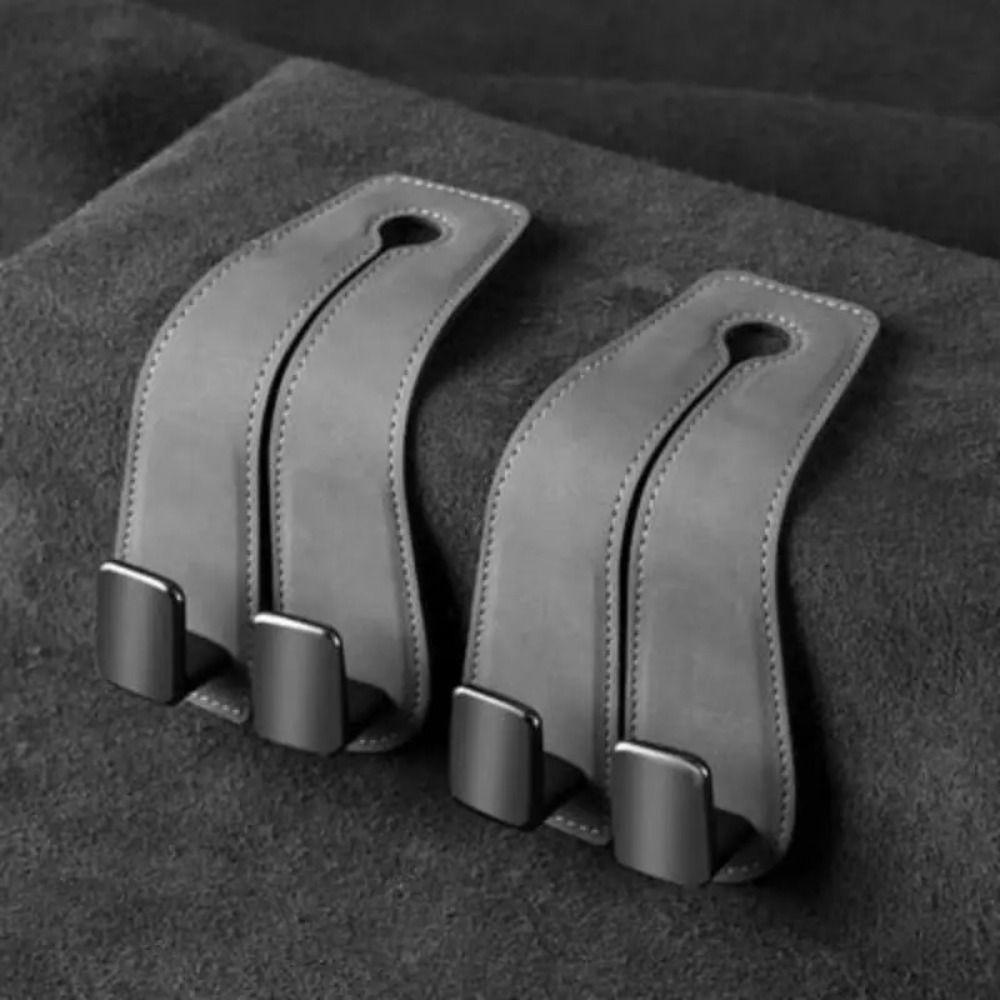 

1/2Pcs High End Car Seat Back Hook Double Hook Car Rear Front Seat Hanger Car Accessories Brown-1 Pc