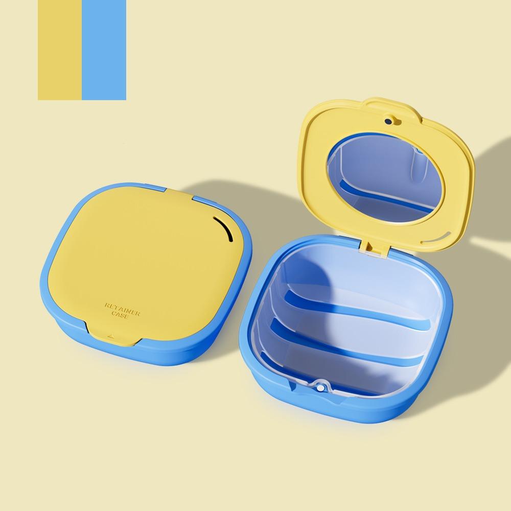 Travel With Mirror Braces Box Cleaning Box Soak Box Orthodontic Retainer Case Draining Mouthguard Case
