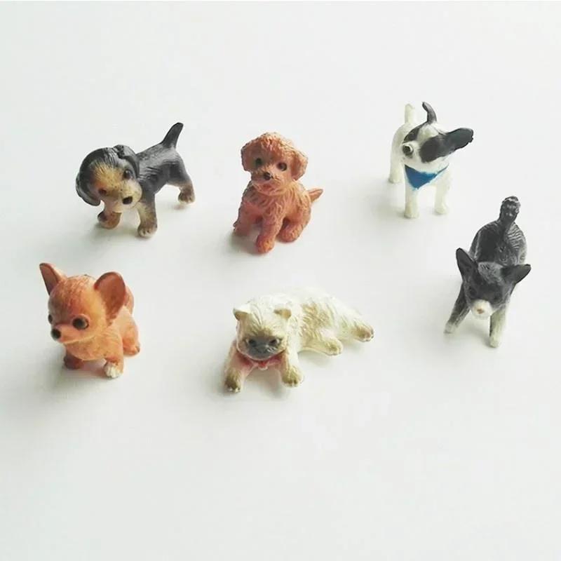 1:12 6-piece Scale Simulation Cat and Dog Doll House Miniature Model Doll House Decoration Doll Accessories Desk Ornaments