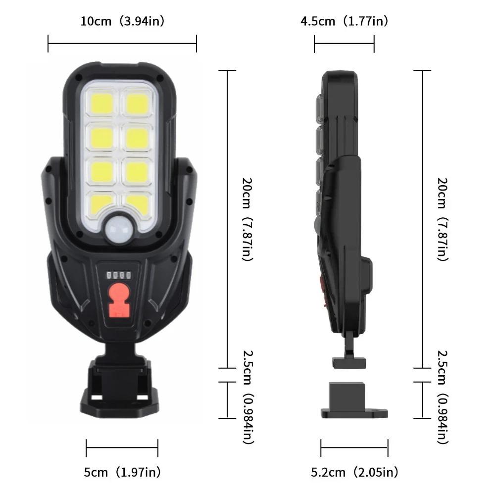 Mehrwinkelverstellbare Solarbetriebene Bewegungsmelder-Wandleuchte 3 Lichtmodi Duale Solare USB-Aufladung für Außen Terrasse Garten