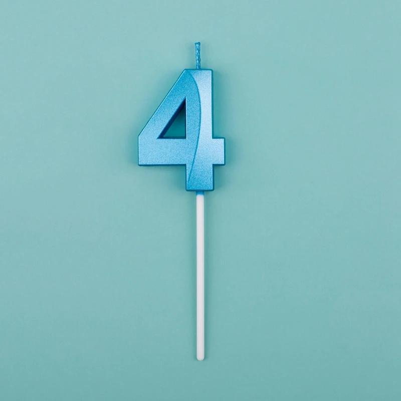 Pink Blue Digital Candle 0-9 Number Birthday Candles Cake Dessert Insert Decoration Baby Shower Anniversary Day Cake Decor