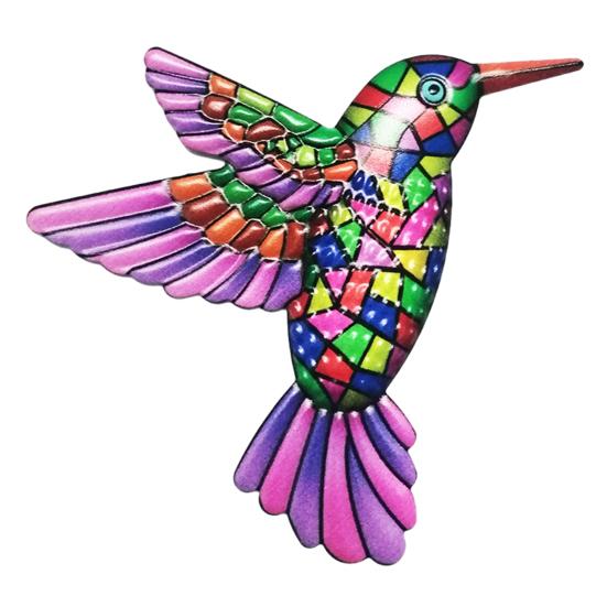 Modern Home Wall Ornament Metal Hummingbird Art Decor, Iron Colorful Bird Fence Decoration, Patio And Garden Decoration Outdoor Sculpture Hanging