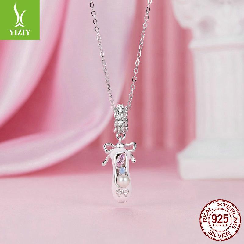 Pink Sweet Ballet Shoes Diy Pendant Accessories, Dream Princess Wind S925 Sterling Silver Bracelet Beaded