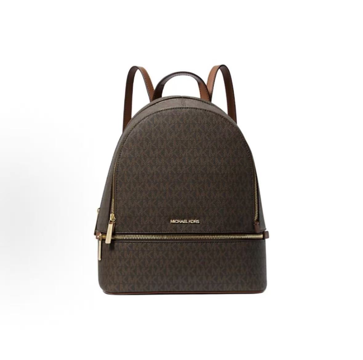 

Michael Kors Rhea Signature Logo Coated Canvas Medium Backpack Women Backpacks Brown 35S5GRAB2B-BROWN Basic Set (Bag+Dust Bag)