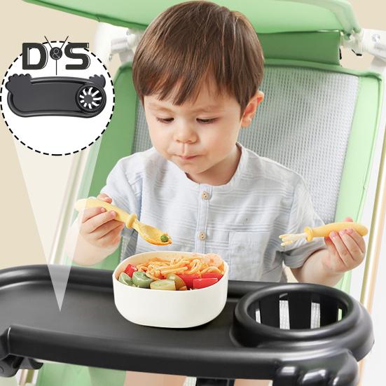 

Обеденная тарелка для детской тележки предотвращает скольжение. Простая сборка. Подносы для коляски. Пластина для детской коляски для удобного приема пищи. белый