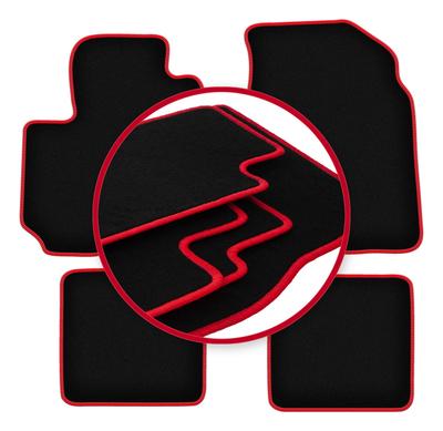 Velour Floor Mats with Red Edge For: Toyota RAV4 II FL 3-door (2003-2005)