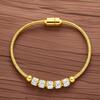316L Edelstahl Goldfarben Strass Perlenarmband Für Damen Mode Damen Magnetverschluss Armreifen Schmuck GeschenkeDI