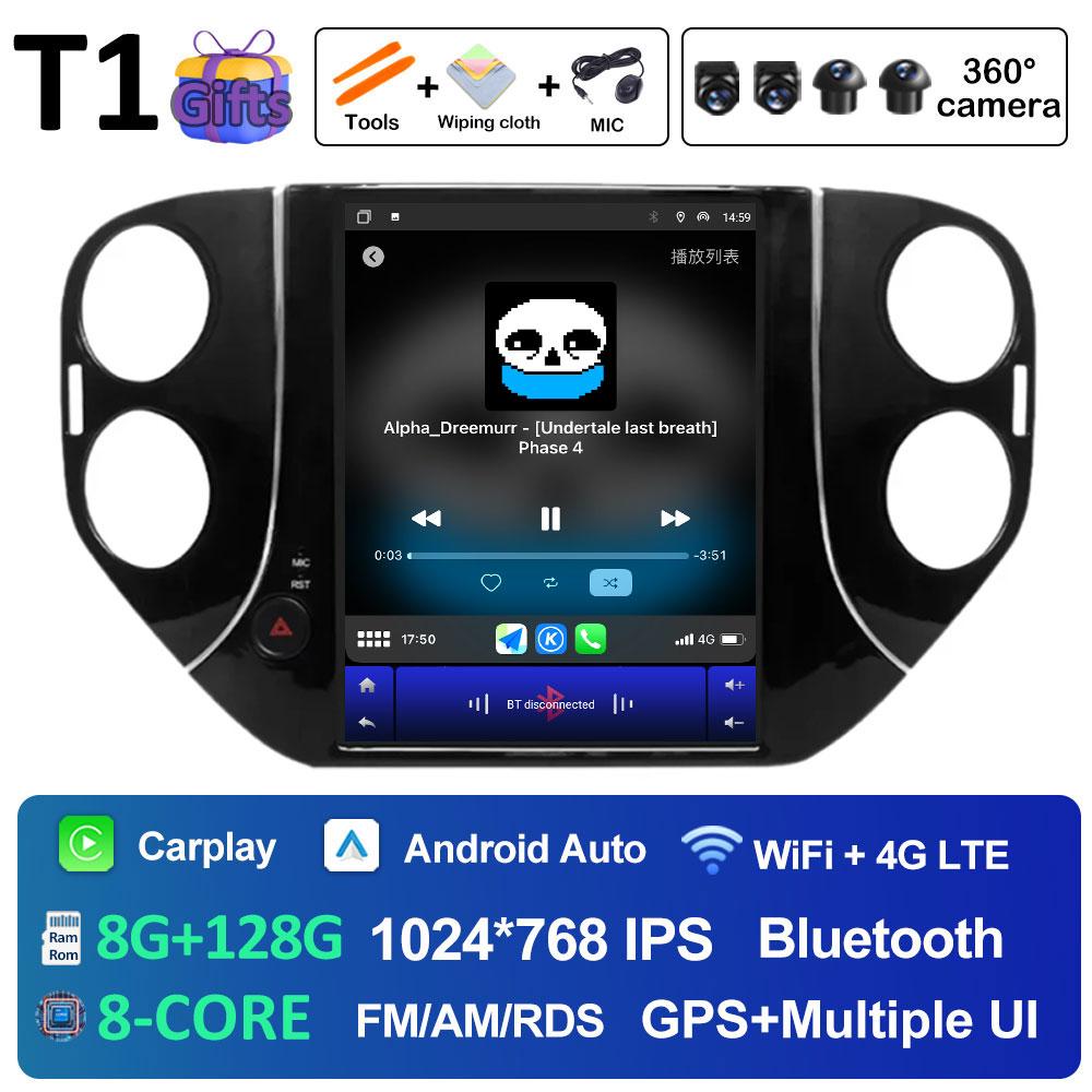 Sistem Inteligent Pentru Volkswagen Tiguan 1 NF 2007 2008 2009 2010 2011 - 2016 Android Auto Wireless Carplay Ventilator de Răcire Fără 2 din